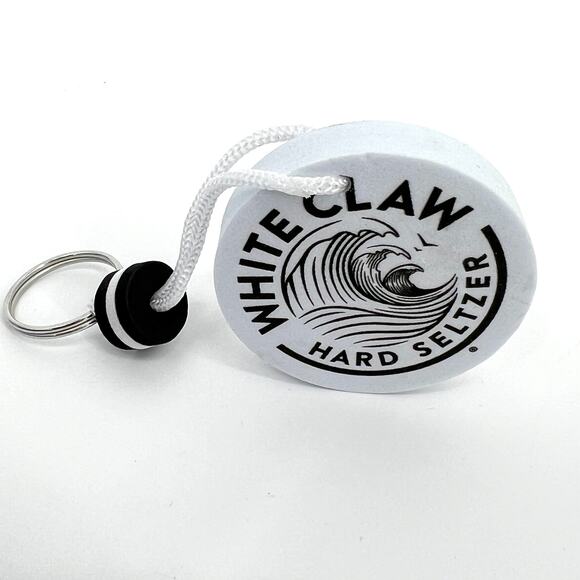 LOT OF 25 WHITE CLAW KEYCHAINS FOB COLLECTIBLE WHITE CLAW FANS FOAM FLOATS NEW - Picture 7 of 8